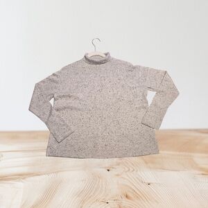 Everlane Women's Cashmere Sweater size small gray marled mock neck Cozy Cabin